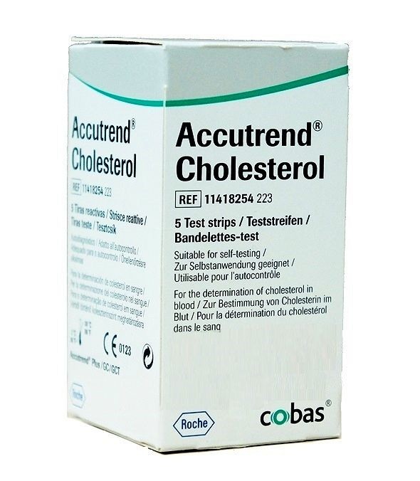 Тест-полоски Аккутренд №25 холестерин (холестерин в крови)