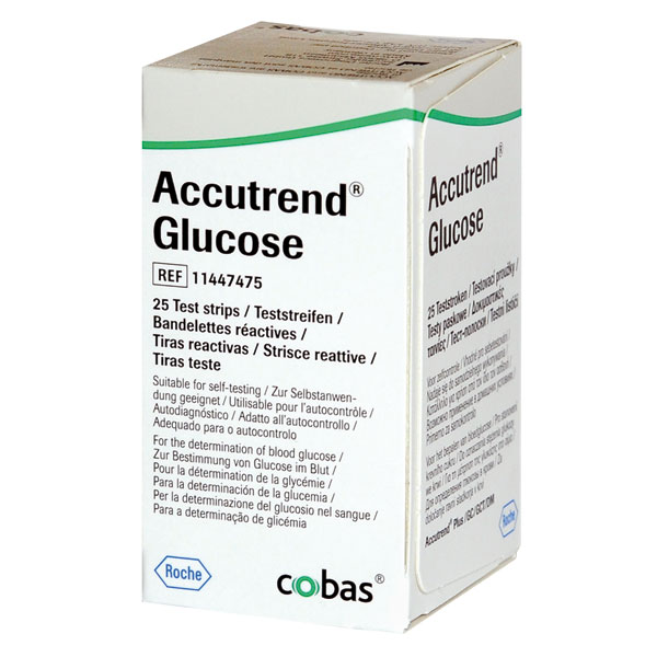 Тест-полоски Аккутренд №25 Глюкоза (сахар в крови)