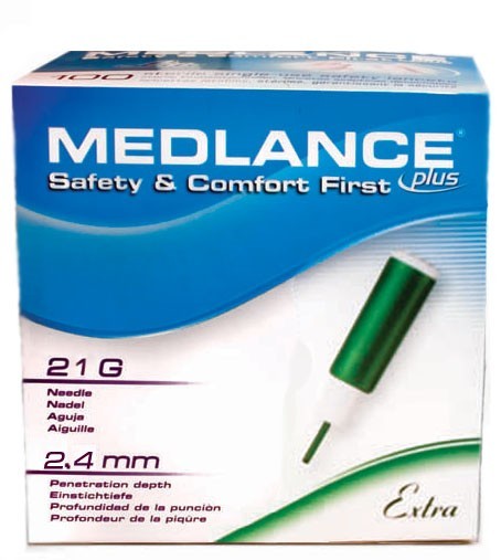 Одноразовые автоматические ланцеты Medlance Plus Extra (2,4 мм), №200